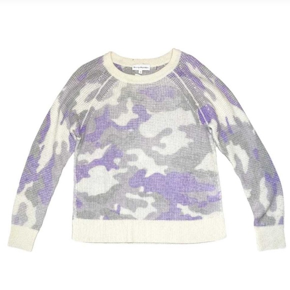 WHITE + WARREN Camo Print Cashmere Thermal Sweatshirt NWOT/sz S - Picture 6 of 14